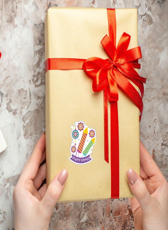 D2C Happy Diwali Firecracker Stickers 1.9x1.6 Inches | Vibrant Custom Motif, Eco-Friendly Paper | Pack of 112 for Scrapbook, Gift Wrap, Card Decor & Party Favors - Image 3